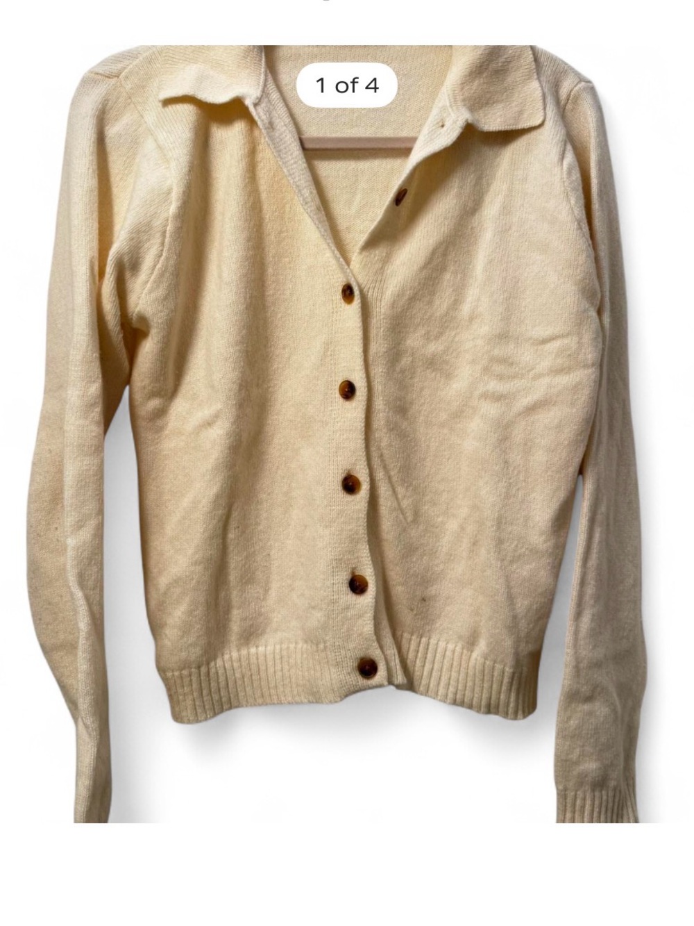 Brandy Melville Cream Collared Button Cardigan